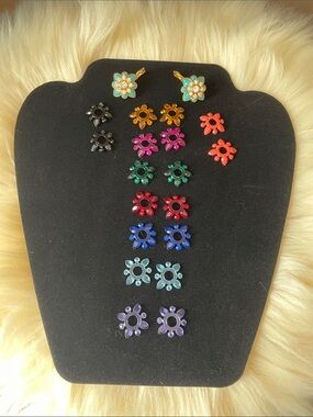 Joan Rivers Multicolor Flower Snap-On Earring Charms with Gold Accents